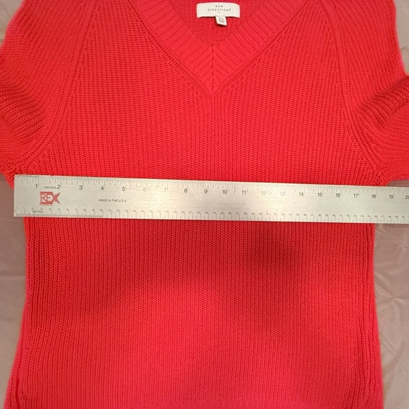 New Directions Red V-Neck Tunic High-Low Oversized Sweater Size XS - Picture 8 of 9